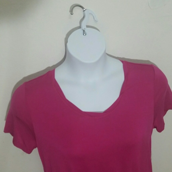 T-shirt hi lo short sleeve Dark pink Round neckline NWT - Picture 3 of 3